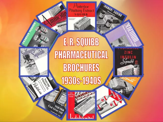 E R SQUIBB & SONS MEDICINE & CHEMICAL BROCHURES FOR DOCTORS & DENTISTS 1930s ⚕️