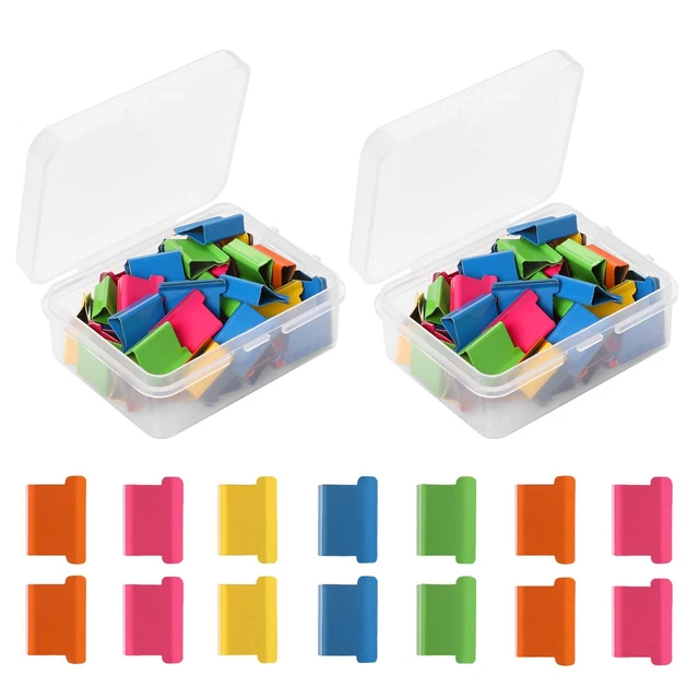 100Pcs Binder Clips Small, Metal Refill Clips Paper Clamps Colorful Mini Bind...
