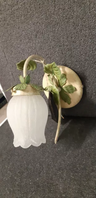 Lampada da parete APPLIQUE VINTAGE ANNI '70 MODERNARIATO Ferro Battuto Beige