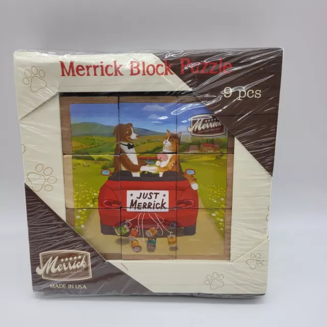 Vintage Merrick Block Puzzle 9 Piece Made in USA Just Merrick