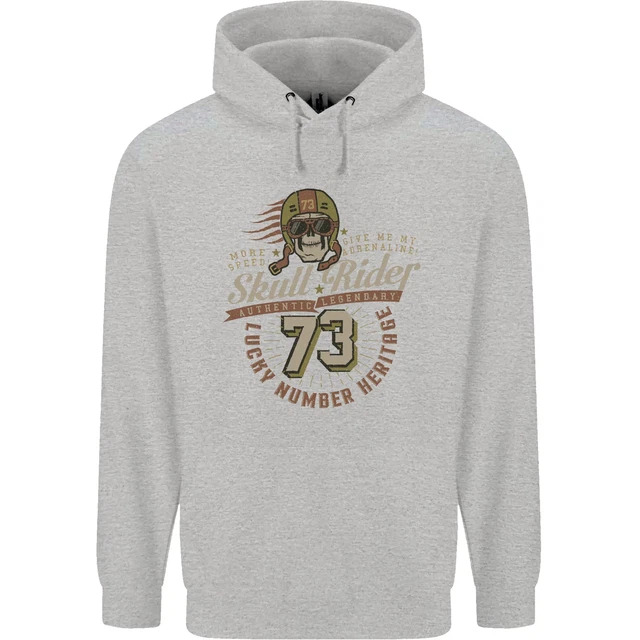 Felpa con cappuccio Skull Rider moto biker moto uomo 80% cotone 2