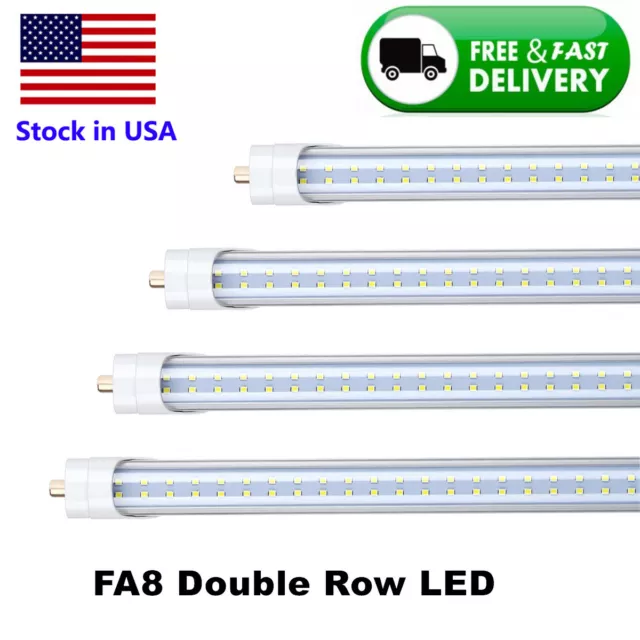 Single Pin 8FT LED Tube Light 96" FA8 8feet LED Replacement Bulb Shop Lamp 6000K 2