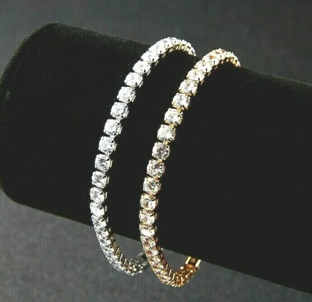 Bracciale Elastico Donna Argento o Oro Cristallo Diamante Bracciale Amore Regalo Regno Unito