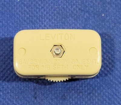 Vintage Beige Leviton AC Line cord lamp switch 6A 125V power switch