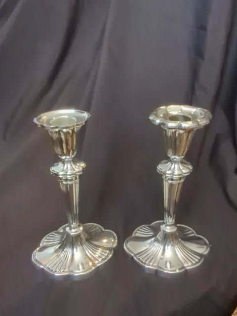1910s Gotham Silver Plate Candlesticks - A Pair