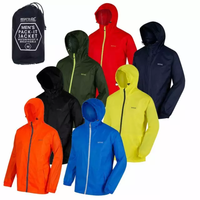 Regatta Mens Pack-it In a bag Packable Waterproof Jacket Outdoor Pack a Mac Size