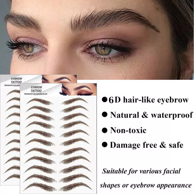 Waterproof Eyebrow Tattoo Sticker Authentic False Eyebrows 6D Hair-like Eyebrow