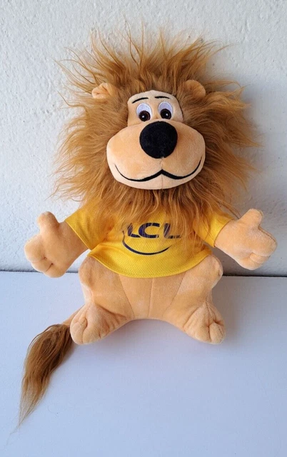 1) Peluche Lion Credit Lyonnais Tour De France Cyclisme Maillot Jaune 30 Cm Tbe