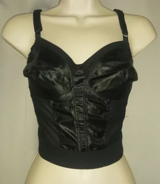 WHAT KATIE DID Satin Bullet Bra Harlow 36E DD EUR80F Repro Vtg CC09 40s  Style
