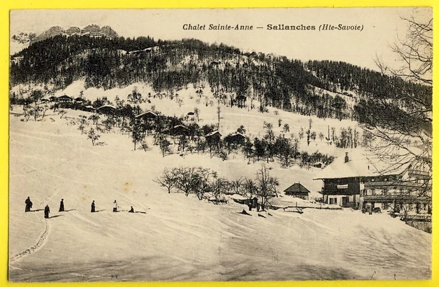 cpa 74 - SALLANCHES (Haute Savoie) pension CHALET SAINTE ANNE snow resort ski