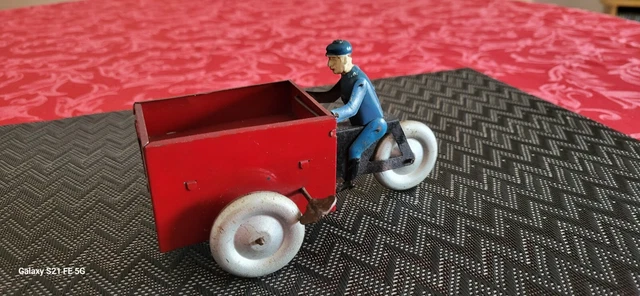 Jouet Ancien En Tôle : Chariot De Gare Porte-bagages Mécanique (La Hotte St Nicolas)