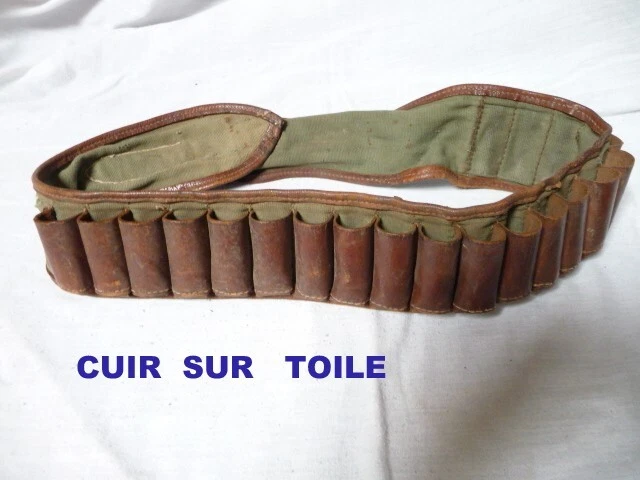 Lot x 2 cartouchière Française cuir années 1950 MAS 36 MAS36 pour clips