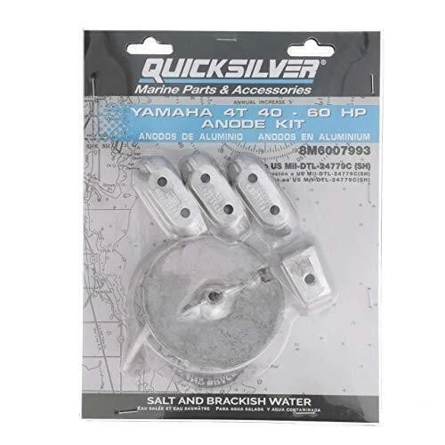 8M6007993 Kit Anodes Alu Quicksilver Hors Bord Yamaha Marine 40 A 60 Cv 4 Tps