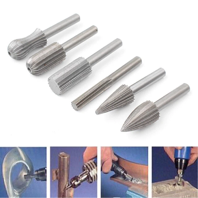 6mm Shank Tungsten Steel Hard High Speed Rotary Drill Bits Tool Cutter Files