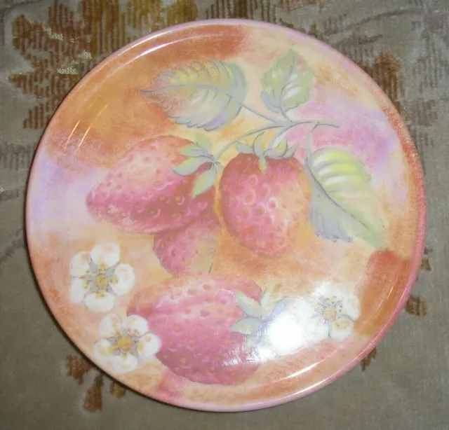 Soporte de tetera de melamina hoja de trébol (Sienna) diseño de fresa pequeña D = 14 cm