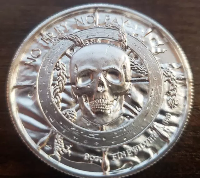 2 Oz .999 Silver Round Elemetal Captain Ultra High Relief Privateer Series # 3