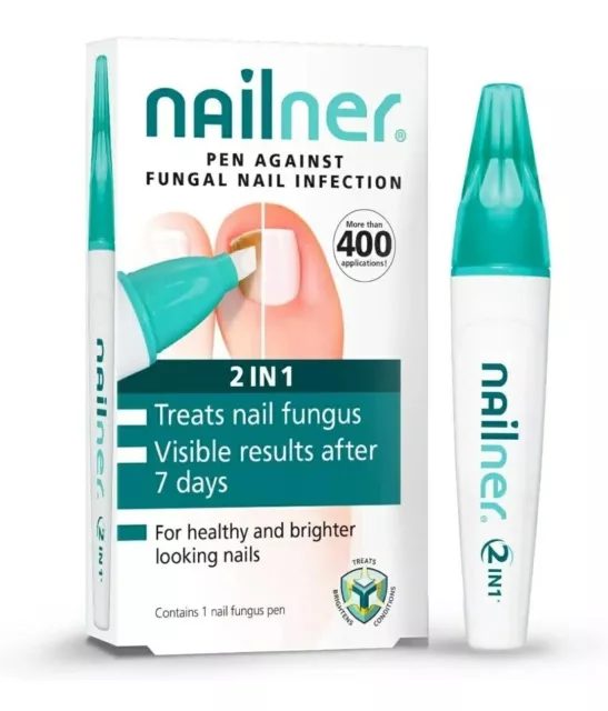 Nailner Pen 2 in 1 Anti Nail Fungal 4ml Infection Treatment 400 Appli --- New