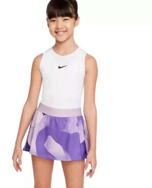 Nike Girls Victory Flouncy Tennis Skort Shorts Skirt  Purple - Medium Dm7625 530