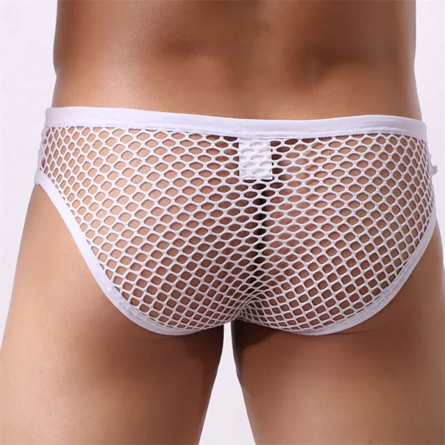 Men Mesh Brief Bikini Sexy See Through Swimwear Underwear Party Trunk Beachwear↷