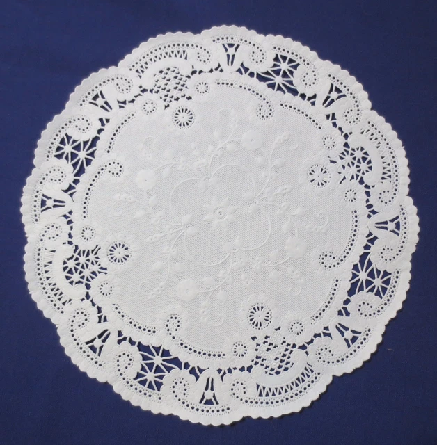 (75) 12" Round White French Lace Paper Doily Doilies Party Decoration Inches