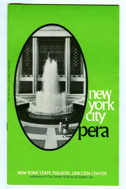 Rare 1975 Bellini's I PURITANI New York City OPERA Playbill! John SANDOR Debut!