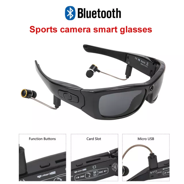 Bluetooth Sunglasses Camera HD 1080P Wearable Glasses Camera Video Recorder UK