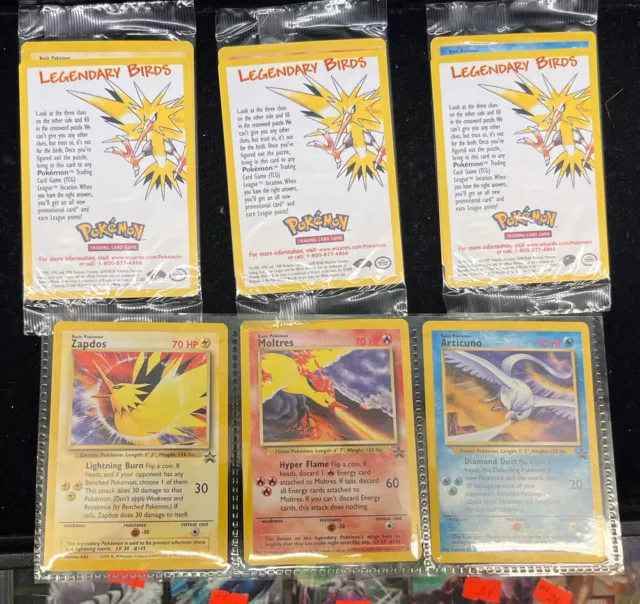 Pokemon Movie Promo Legendary Birds Moltres Zapdos Articuno SEALED Set