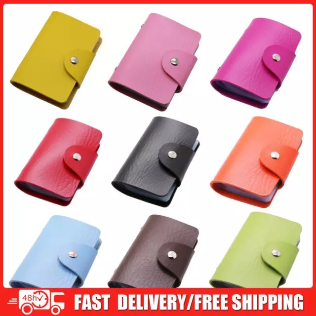 PU Leather 12 Slots Card Holder Wallet Simple Unisex Business Credit Cards Bags