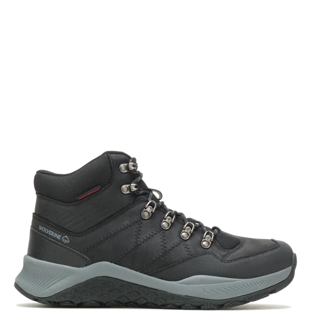 WOLVERINE LUTON HIKER Waterproof Steel Toe Mid Mens Black Wide Hiking