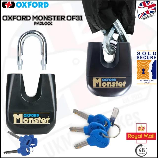 Oxford Monster Motorcycle Disc Lock 11 mm Ultra Strong Motorbike Padlock New