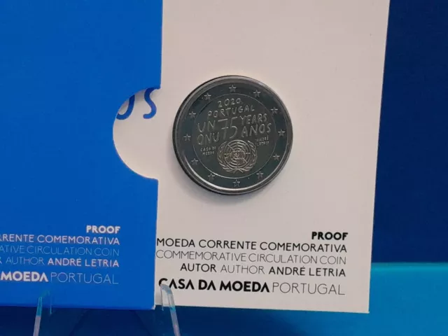 Moneta 2 euro Portogallo 2020 "75º anniv. ONU" Proof 2