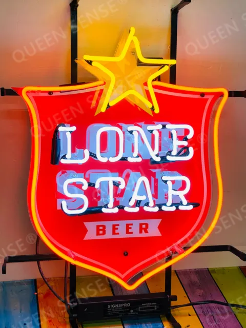 New Texas Lone Star Beer Lamp 19"x15" Neon Light Sign With HD Vivid Printing