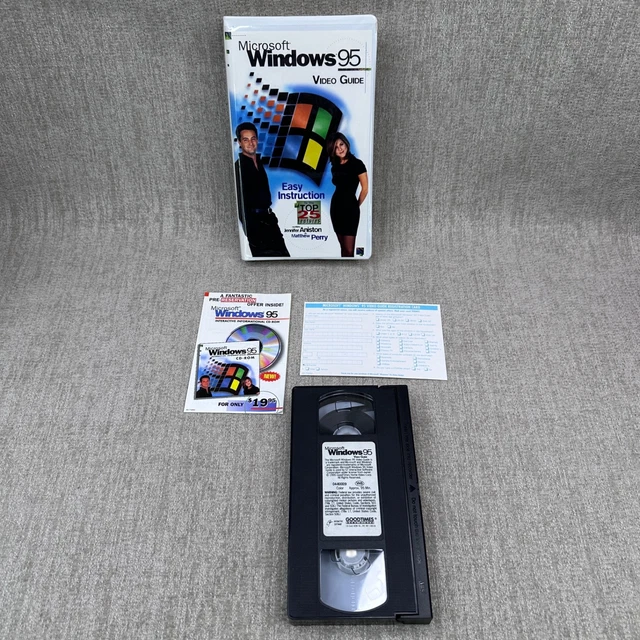 MICROSOFT WINDOWS 95 Video Guide VHS Jennifer Aniston Matthew Perry w ...