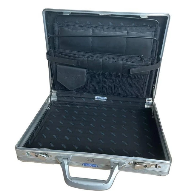 Rimowa Aluminum Attache case Business Bag Silver Briefcase 12.2x16.5x3.5 inch JP