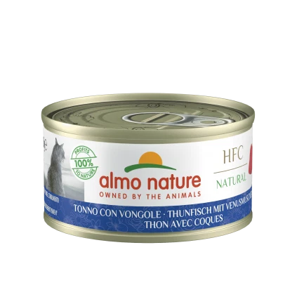 Almo Nature HFC 70 Cibo Umido per Gatti - Tonno con Vongole - Natural - 12x70 gr