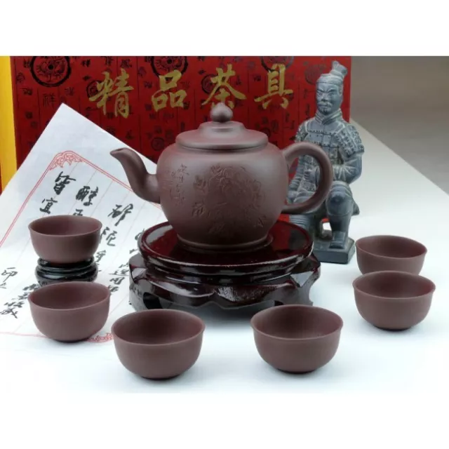 Chinesisches Teeservice aus Yixing-Ton "Reicher Genuss", Duo Zhi Teekanne China