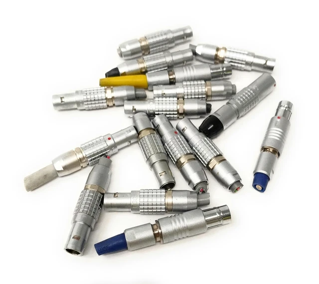 Lot of 16 Lemo FGG.0B 3-Pin Male Circular Push Pull Connectors