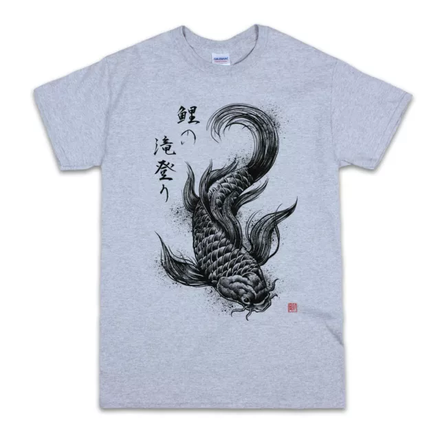 Koi Carp Japanese T Shirt Japan Calligraphy Fish Dragon Samurai Mens Women Tee