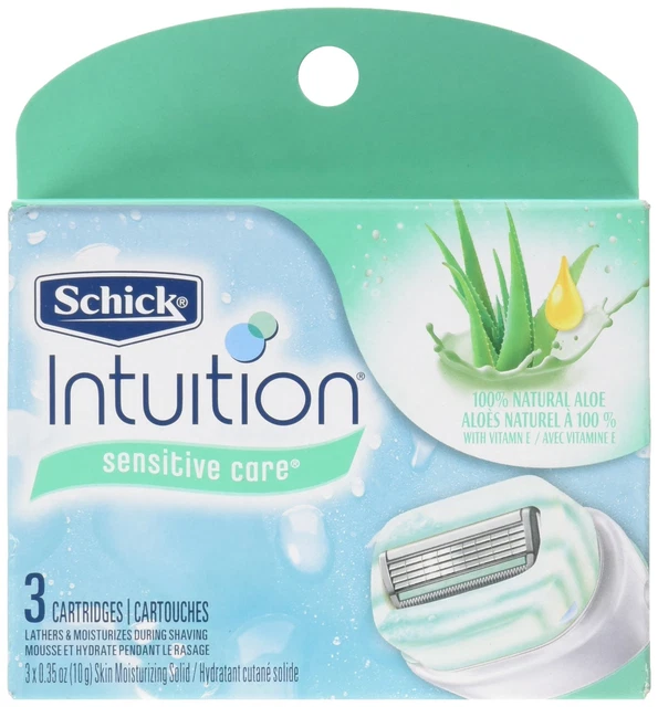 Cartuchos de recarga de hoja de afeitar Schick Intuition Sensitive Care, 3 unidades...