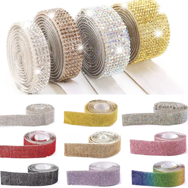 Self Adhesive Crystal Rhinestone Ribbon Trim Tape Sticker DIY Jewelry Craft AU