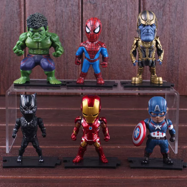 6Pcs Marvel Avengers End game Iron Man Thanos Figure Model Cake Topper Toys Set