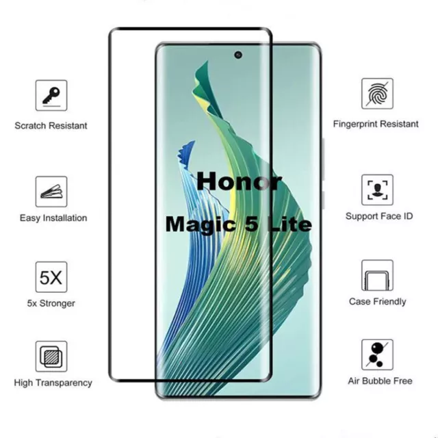 For Honor Magic 5 Lite 5G  Full Screen Curved Tempered Glass Screen Protector