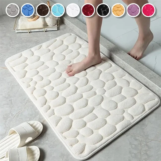 Lot 3 Tapis De Bain Mémoire De Forme - Antidérapants, Absorbants, Lavables, Gris Foncé - 80x50, 60x40, 50x60 Cm