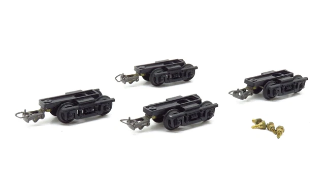 4 Bogies Pour Train Miniature échelle HO 1:87 - Roues Métalliques - Compatible Maquette De Train