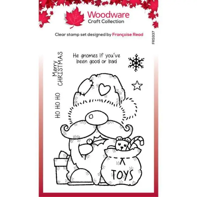 Woodware Santa Gnome Snowflake Star 6 Pce Clear Stamp Set Christmas Card Making