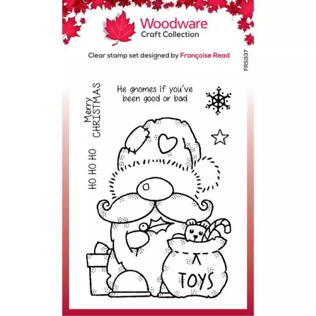 Woodware Santa Gnome Snowflake Star 6 Pce Clear Stamp Set Christmas Card Making
