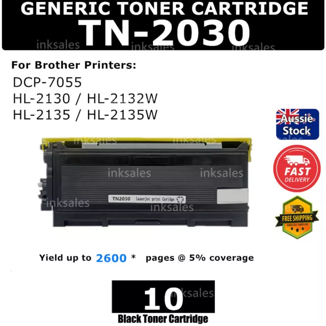 10 Toner TN2030 TN 2030 for Brother HL 2130 HL2132 HL2135 HL2130 DCP7055 HL2135W