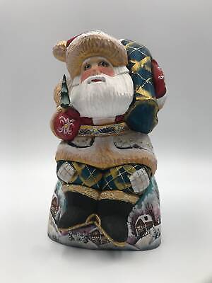8"  Wooden  Carved Santa   (Father Frost, Ded Moroz) Hand carved  Christmas