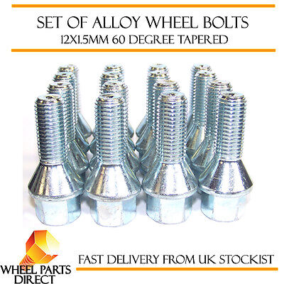 Alloy Wheel Bolts (16) 12x1.5 Nuts Tapered for Renault Clio [Mk2] 98-12
