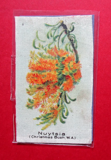 IMPERIAL TOBACCO CANADA SCARCE ANTIQUE 1913  TROPICAL PLANTS SILK  No 1  NUYTSIA